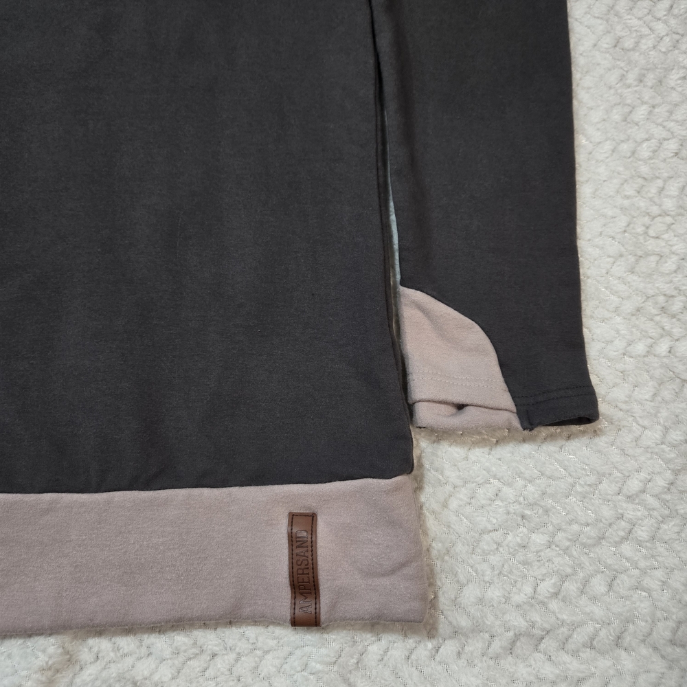 Ampersand Avenue Womens Size Large Side Zip Pullover Charcoal & Dusty Mauve - Picture 5 of 10